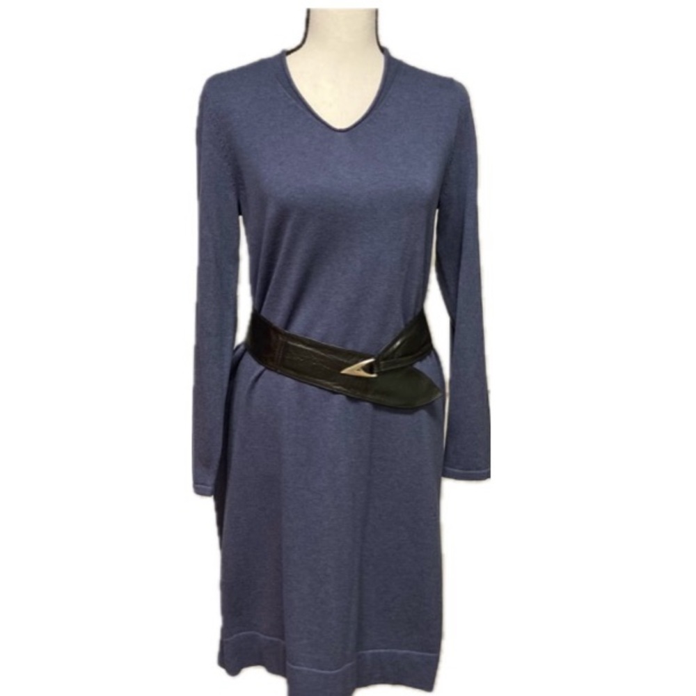 EUC J JILL sweater knit dress long sleeve. Blue. Size Small.